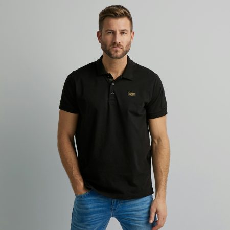 Pme Legend Short Sleeve Polo Cotton Elastan P Poloshirts 999 - Black