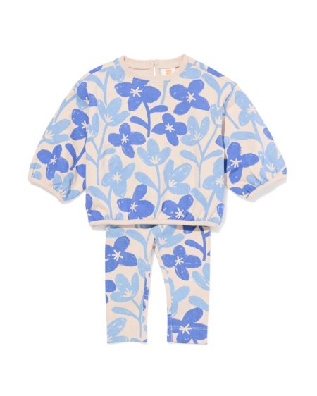 051 Baby Kledingset Bloemen Blauw (blauw)