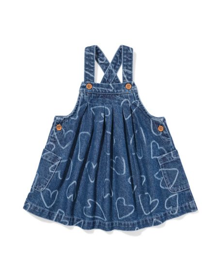 051 Babyjurk Denim Hartjes Denim (denim)