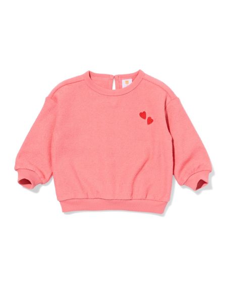 HEMA Babysweater Hartjes Roze (roze)