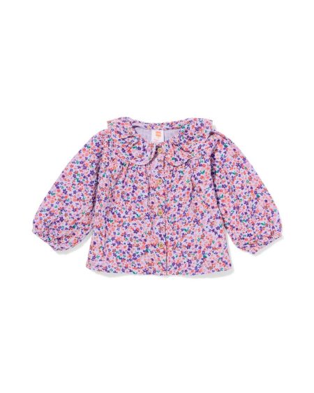 051 Babyblouse Bloemen Paars (paars)