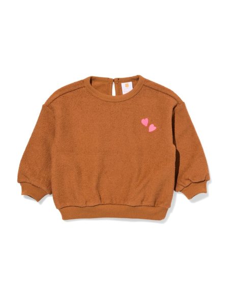 051 Babysweater Hartjes Bruin (bruin)