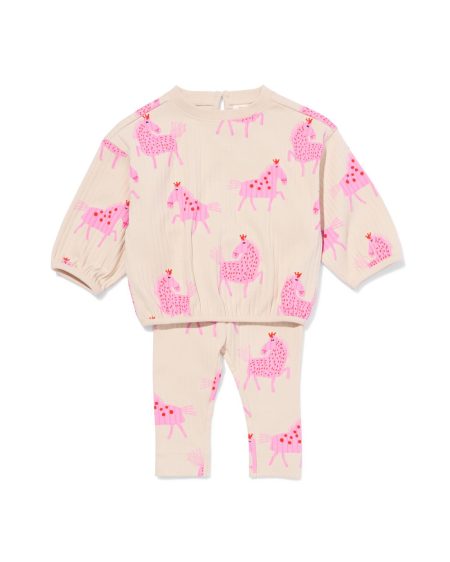 HEMA Baby Kledingset Paarden Roze (roze)