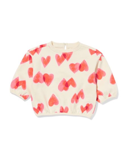 HEMA Babysweater Hartjes Ecru (ecru)