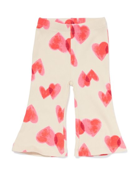 HEMA Babylegging Flared Hartjes Ecru (ecru)