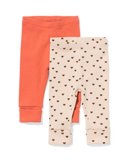 HEMA HEMA Baby Meegroeilegging Rib - 2 Stuks Roze (roze)