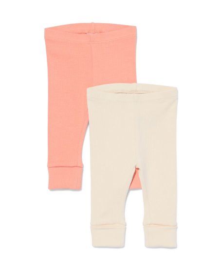 HEMA Baby Meegroei Leggings Rib - 2 Stuks Lichtroze (lichtroze)