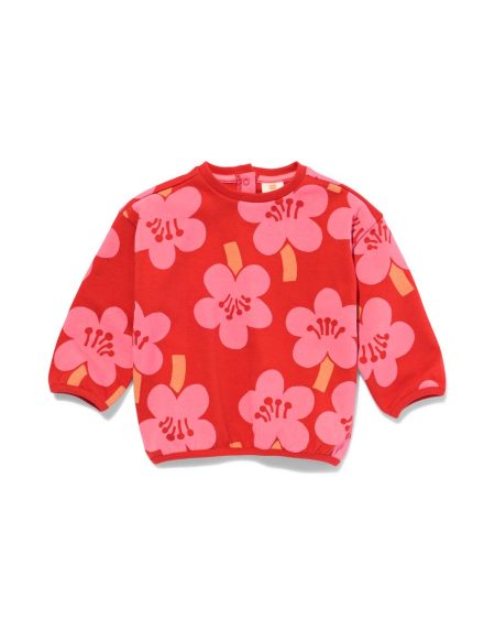 HEMA Babysweater Bloemen Rood (rood)