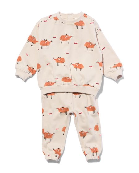 HEMA Babykledingset Sweater En Broek Honden Lichtgrijs (lichtgrijs)