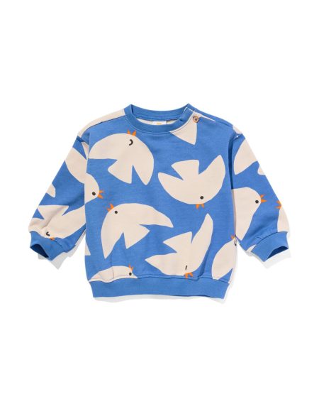 HEMA Babysweater Vogels Blauw (blauw)