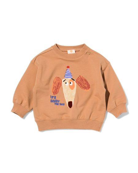 HEMA HEMA Babysweater Dog Bruin (bruin)