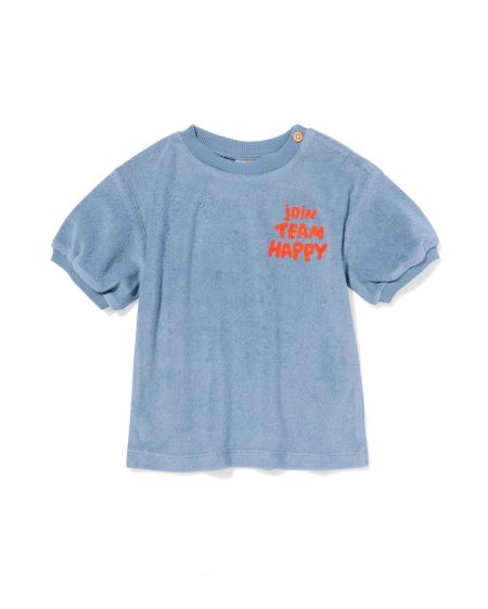 HEMA Baby T-shirt Happy Blauw (blauw)