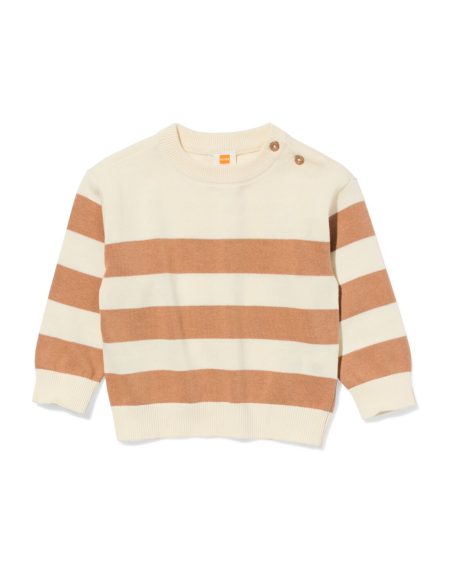 HEMA HEMA Baby Trui Strepen Bruin (bruin)