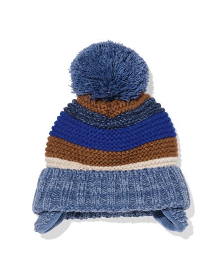 HEMA Babymuts Rib Strepen Blauw (blauw)