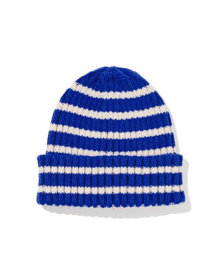 HEMA HEMA Babymuts Rib Strepen Blauw (blauw)