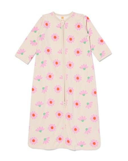 051 Baby Slaapzak Met Afneembare Mouwen Katoen 0.5tog Bloemen Roze (roze)