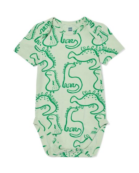 HEMA Romper Katoen Met Stretch Dino Groen (groen)