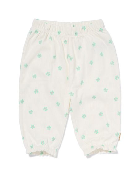 HEMA Baby Broek Bloemen Gebroken Wit (gebroken wit)