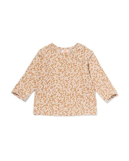 HEMA Newborn T-shirt Rib Luipaard Ecru (ecru)