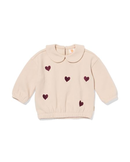 HEMA HEMA Newborn Sweater Hartjes Ecru (ecru)