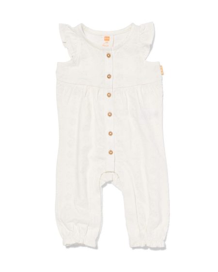 HEMA Newborn Jumpsuit Broderie Gebroken Wit (gebroken wit)