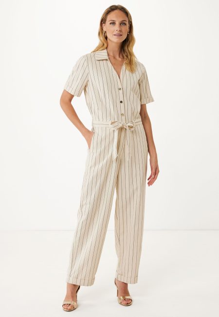 Jumpsuit gestreept Creme Wit