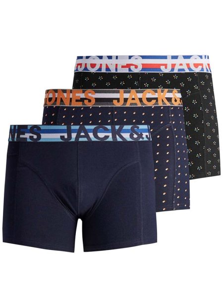 Jack & Jones Jachenrik Trunks 3 Pack Noos 12151351 Boxershorts Black Navy Blazer & Navy 12151351