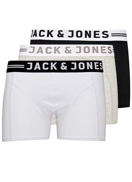 Jack & Jones Sense Trunks 3-pack Noos 12081832 Boxershorts Light Grey Black & White 12081832