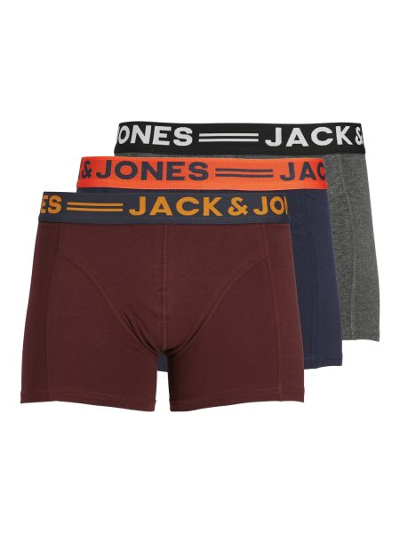 Jack & Jones Jaclichfield Trunks 3 Pack Noos Boxershorts Burgundy 12113943