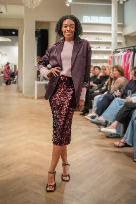 Sea Me Happy blazer Bailey Shiny Cotton plum