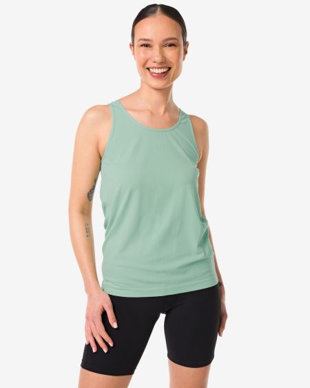 140 Naadloos Dames Sportsinglet Lichtgroen (lichtgroen)