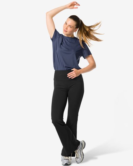 140 Dames Sportlegging Flared Zwart (zwart)