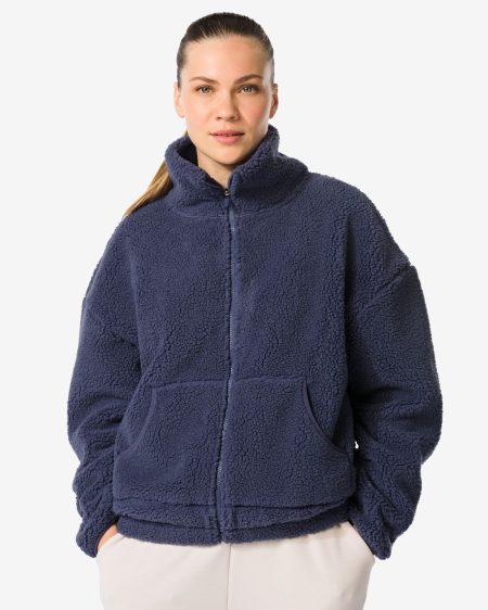 HEMA Dames Sherpa Jas Blauw (blauw)