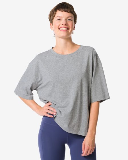 HEMA HEMA Dames T-shirt Oversized Donkergrijs (donkergrijs)