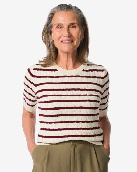 051 Dames Kabeltrui Fally Gebroken Wit (gebroken wit)