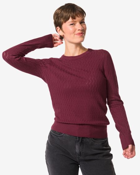 051 Damestrui Louisa Structuur Bordeauxrood (bordeauxrood)