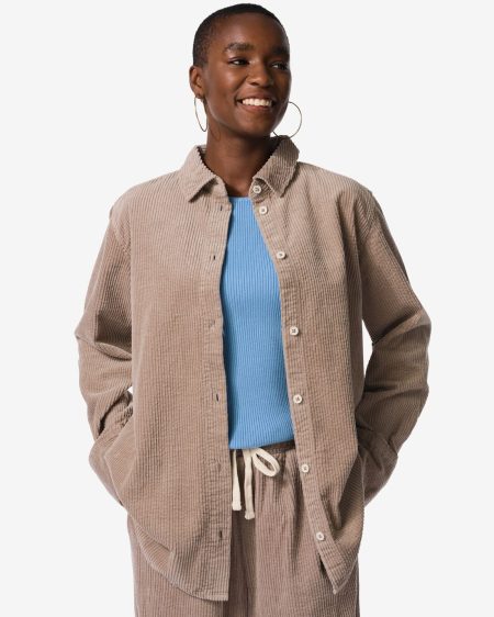 HEMA Damesblouse Lena Corduroy Beige (beige)