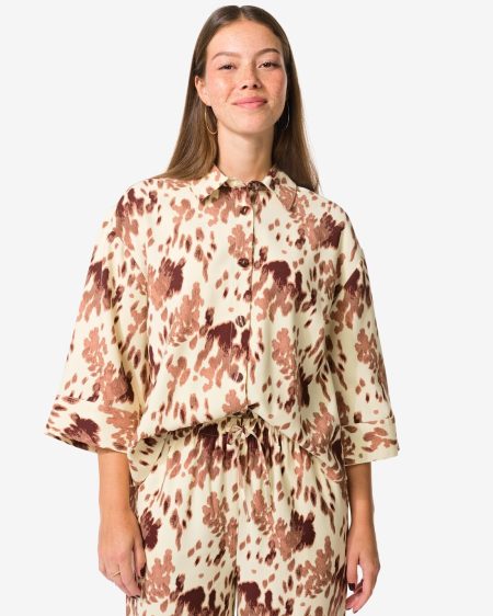 HEMA Damesblouse Dora Boxy Koe Multi (multi)