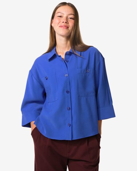 HEMA Damesblouse Dora Boxy Blauw (blauw)