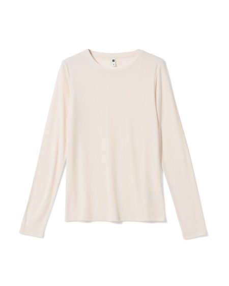 HEMA Damesshirt Lora Rib Gebroken Wit (gebroken wit)