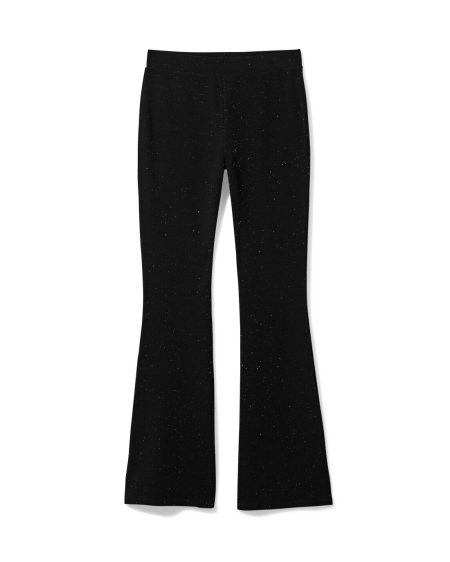 051 Damesbroek Flared Glitter Zwart (zwart)