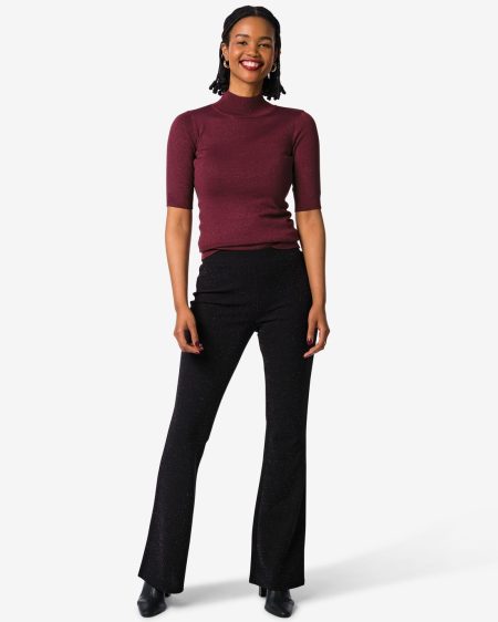 HEMA HEMA Damesbroek Flared Glitter Zwart (zwart)