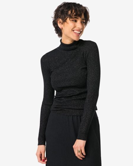 HEMA HEMA Dames Coltrui Nova Met Ribbels En Glitters Zwart (zwart)