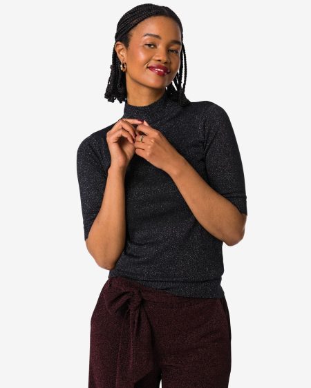 HEMA HEMA Dames Trui Lily Met Glitter Zwart (zwart)