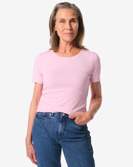 HEMA HEMA Dames T-shirt Basic O-hals Lila (lila)