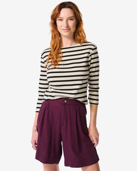 HEMA HEMA Dames T-shirt Cara Wit/zwart (wit/zwart)