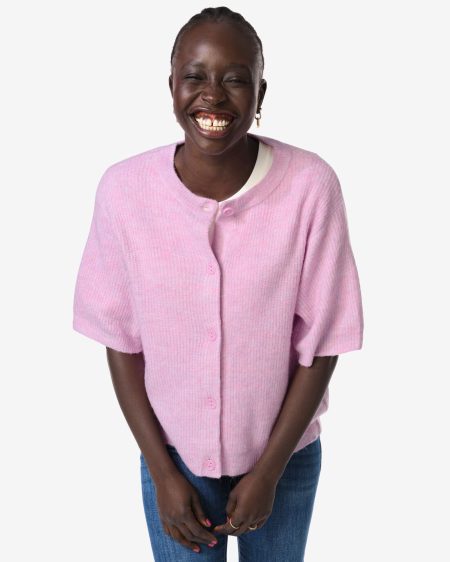 HEMA HEMA Damesvest Grace Fijngebreid Roze (roze)