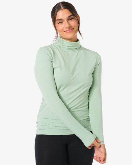 HEMA Dames Thermoshirt Met Col Lichtgroen (lichtgroen)