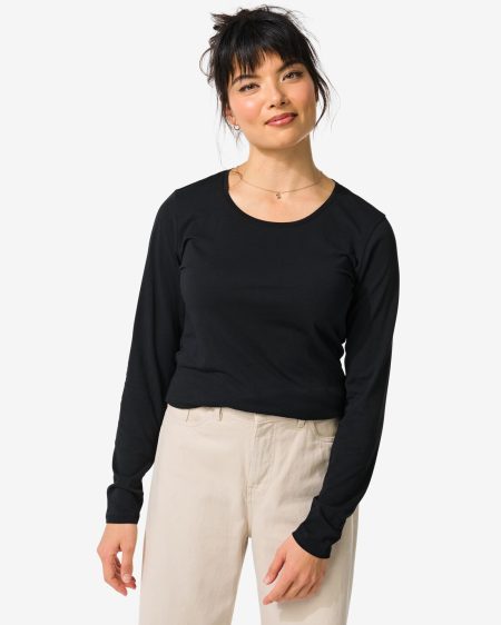 HEMA HEMA Dames Basic T-shirt Zwart (zwart)