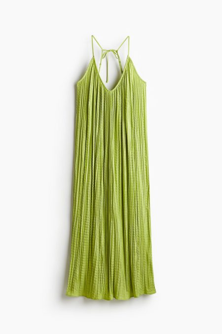 H & M - Strappy plisséjurk - Groen